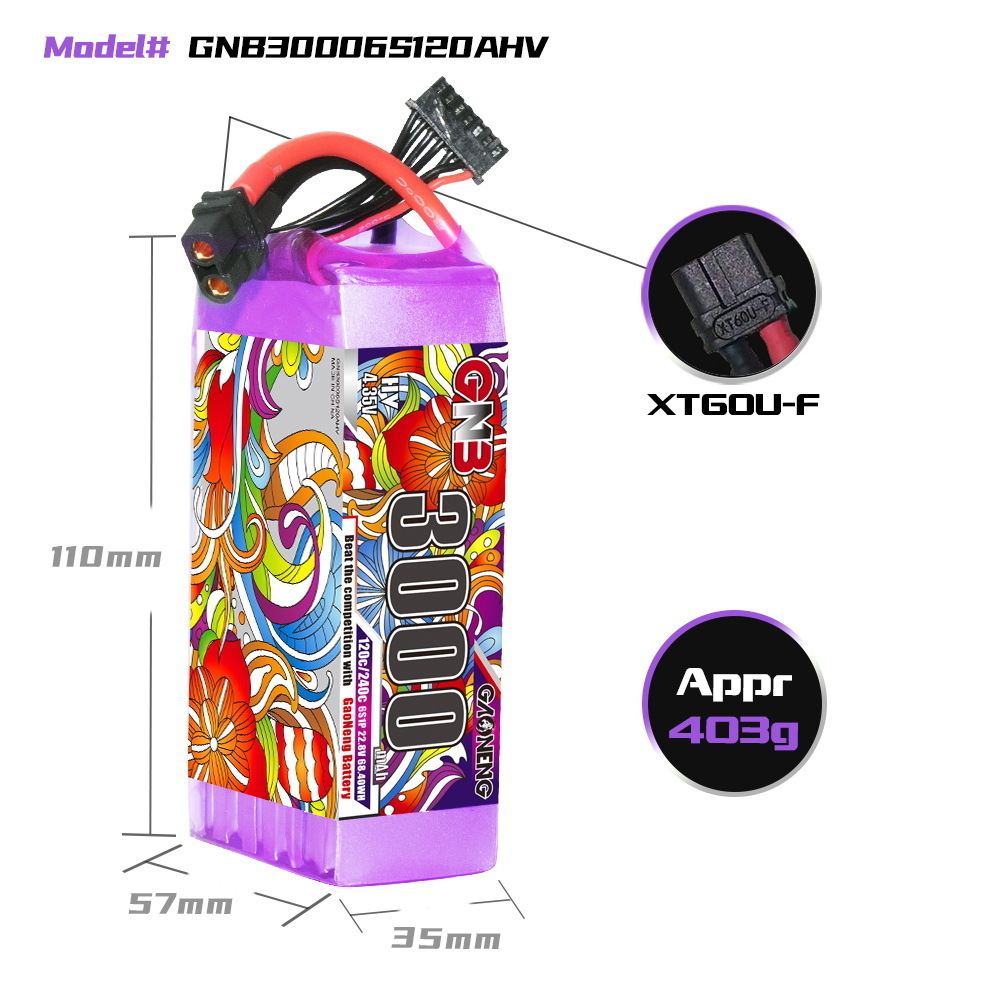 GNB Lipo Battery 6S 22.8V 3000 - Drone Gimbal Controller ulasan dan harga